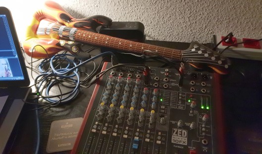 Mixer and inflatable guitar